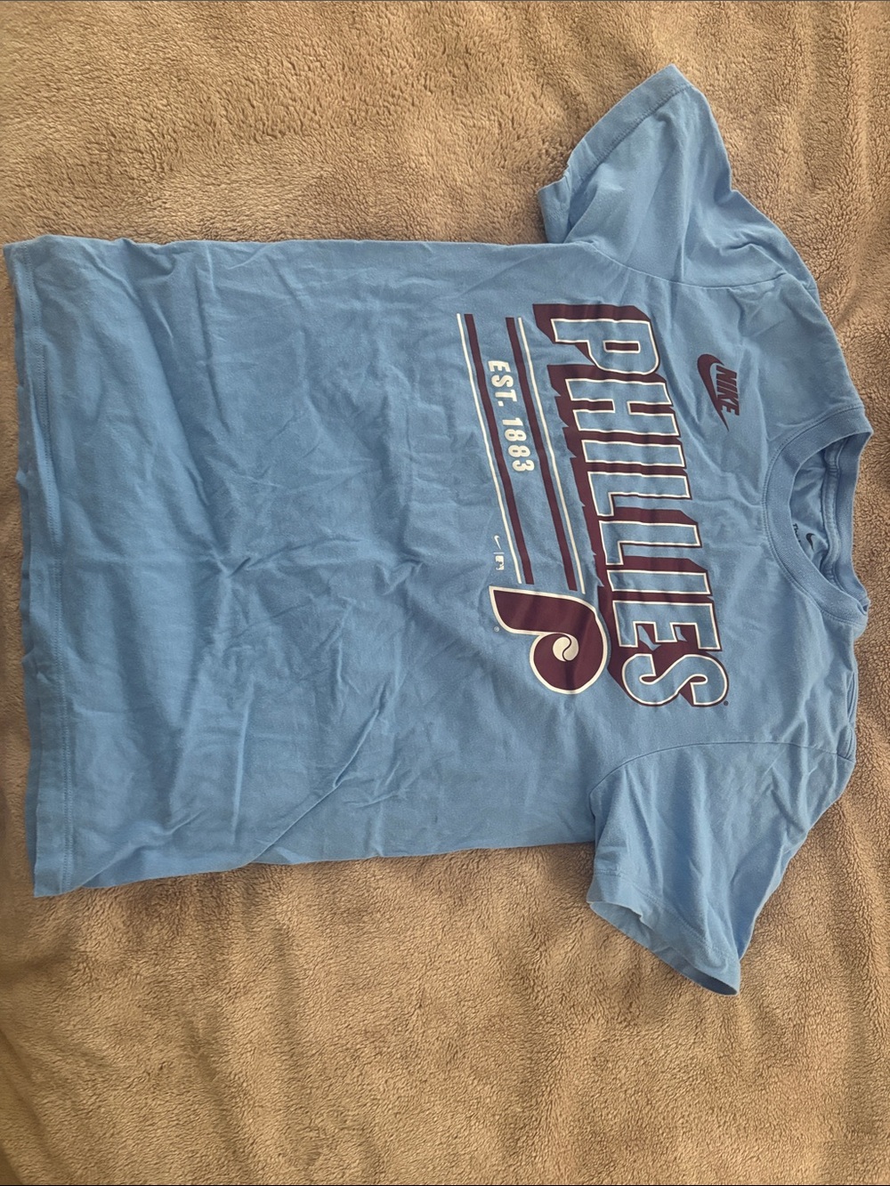 Nike Light Blue Phillies Graphic Short Sleeve Tee
